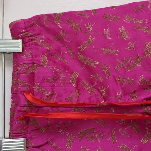 18M Mimi & Maggie Pink Red Gold Pants Shiny Dragonfly Drawstring Bottoms - Picture 6 of 12